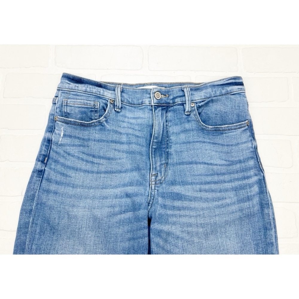Eunina Steph High Rise Wide Leg Ankle Crop Jeans Taw Fray Hem Size 30 - Picture 3 of 7
